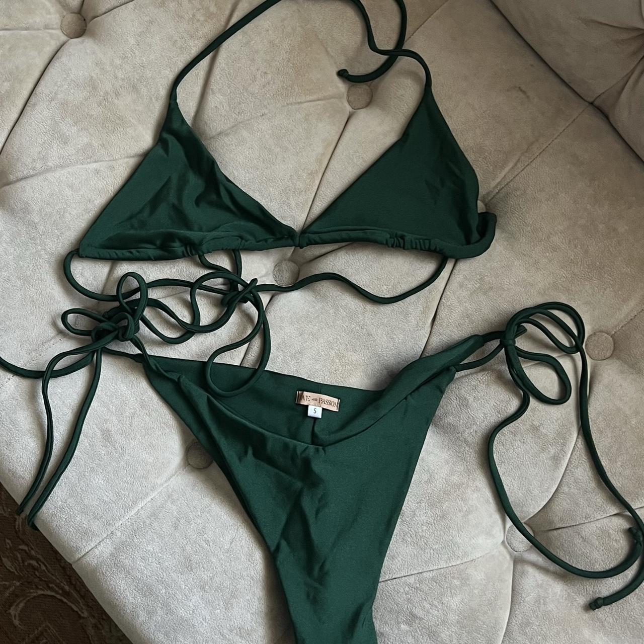 Love And Passion Handmade Green Swimsuit In Size - Depop