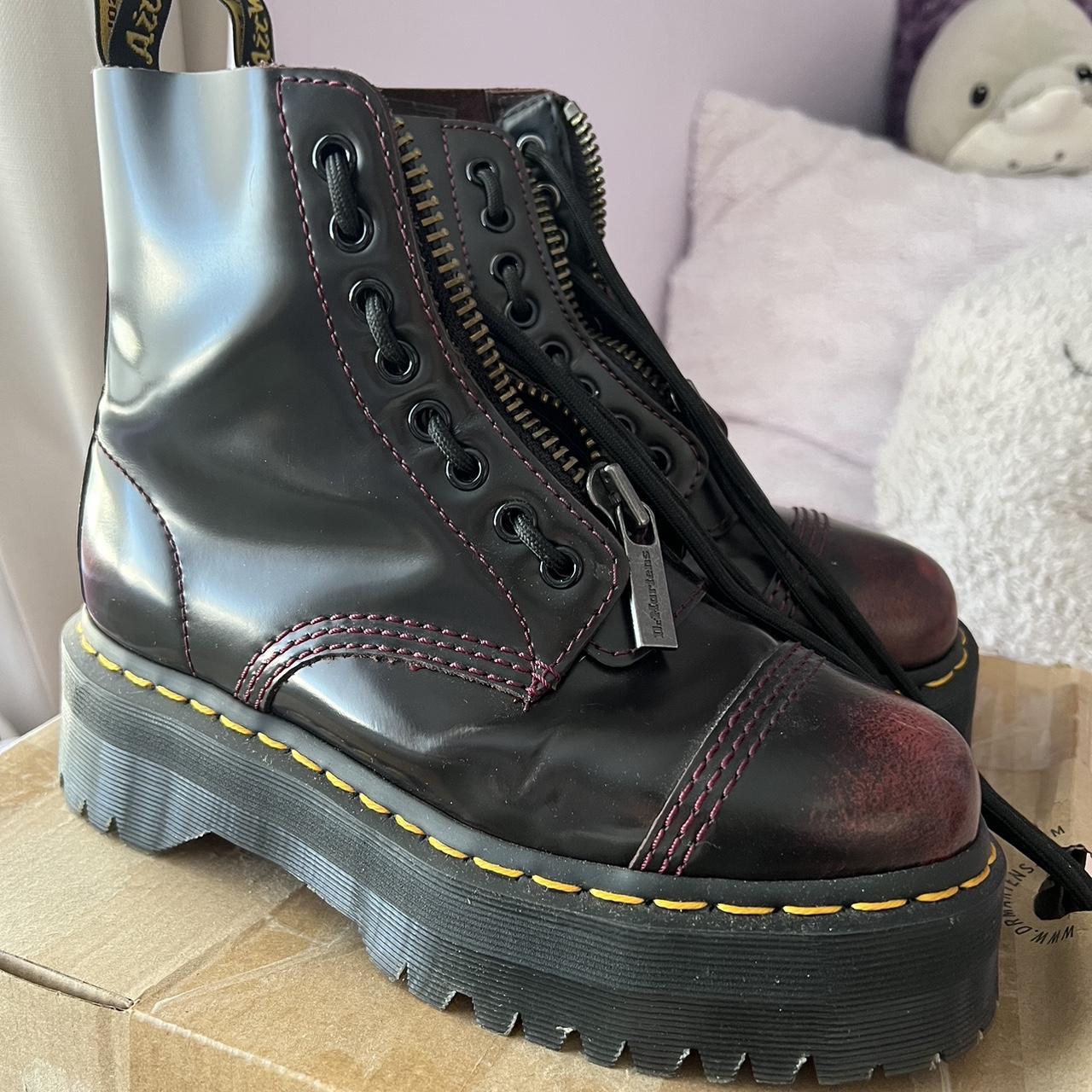 Cherry red platform Sinclair Doc Martens size 6.... - Depop