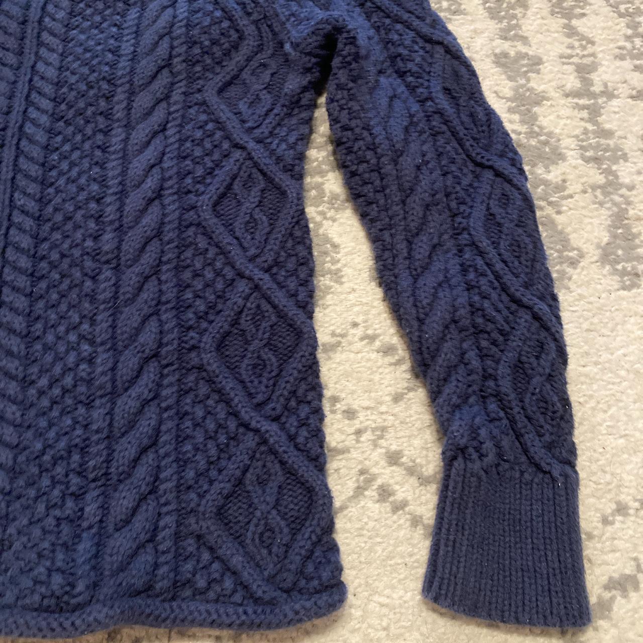 J. Crew 1988 Rollneck Sweater Cable Knit Cotton Navy | Depop