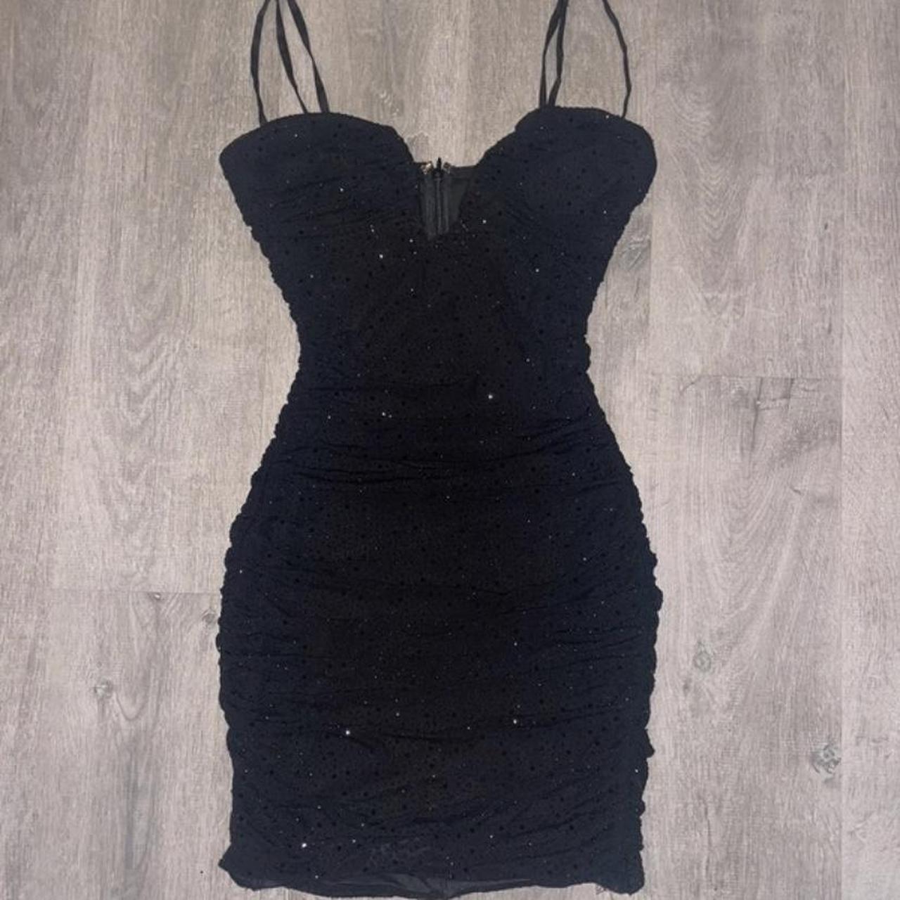 Black Rhinestone Dress Only worn once - has lots of... - Depop