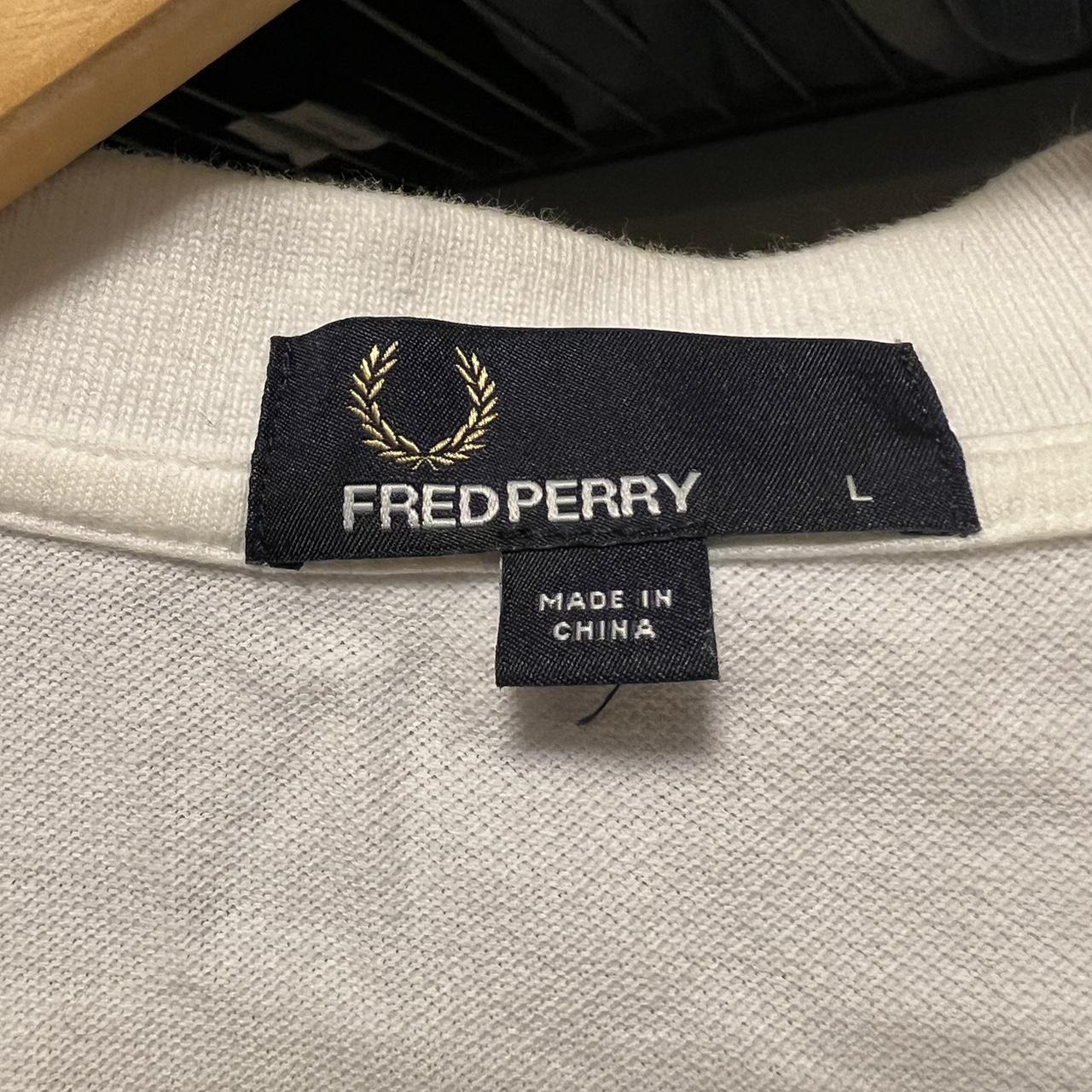 Fred Perry Men's White and Red Polo-shirts | Depop