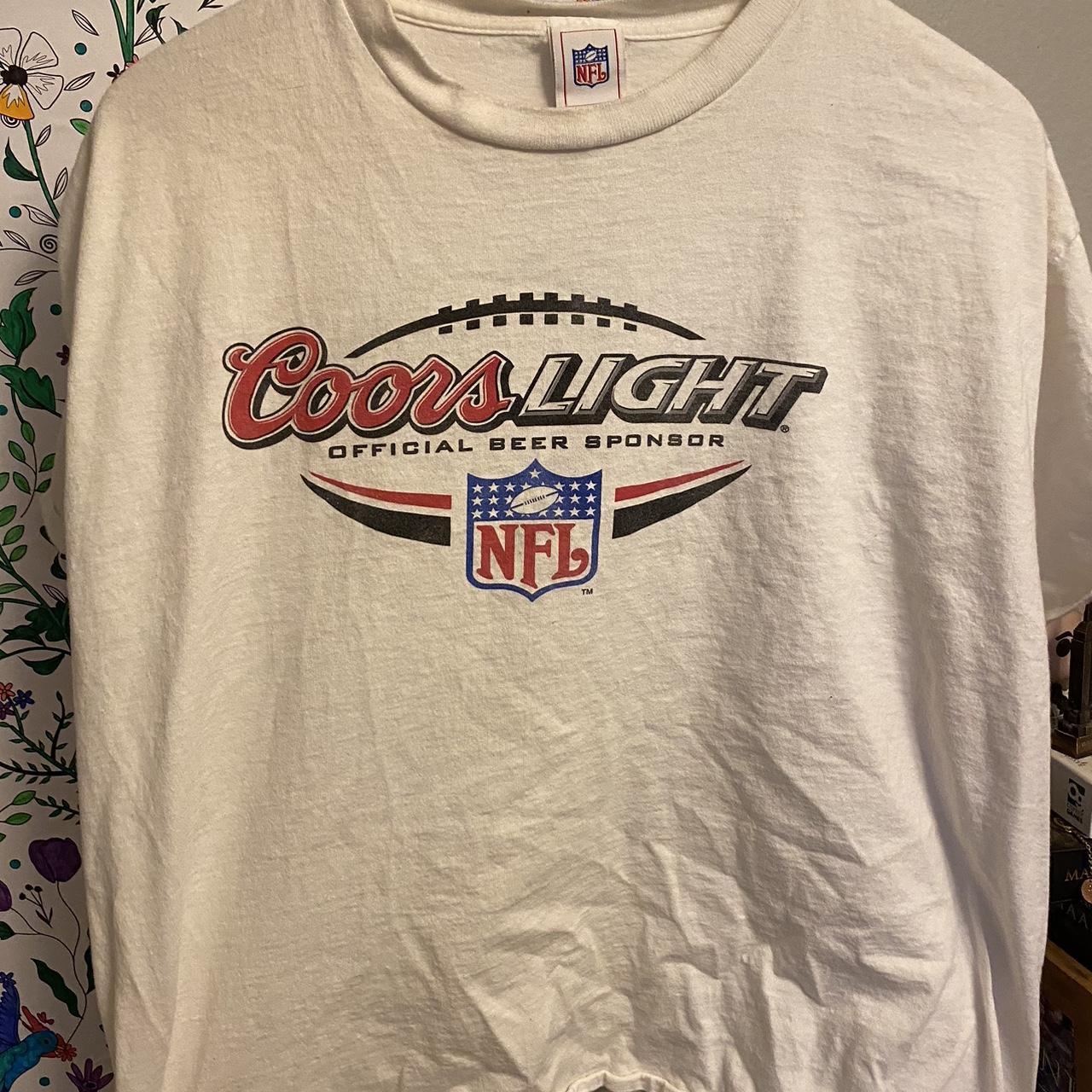 VTG nfl Shirt White Coors Light NFL XL Men's vintage... Depop