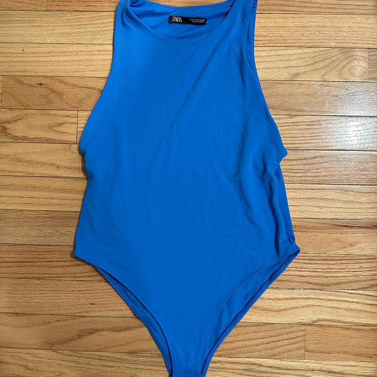 Zara Women's Blue Bodysuit Depop