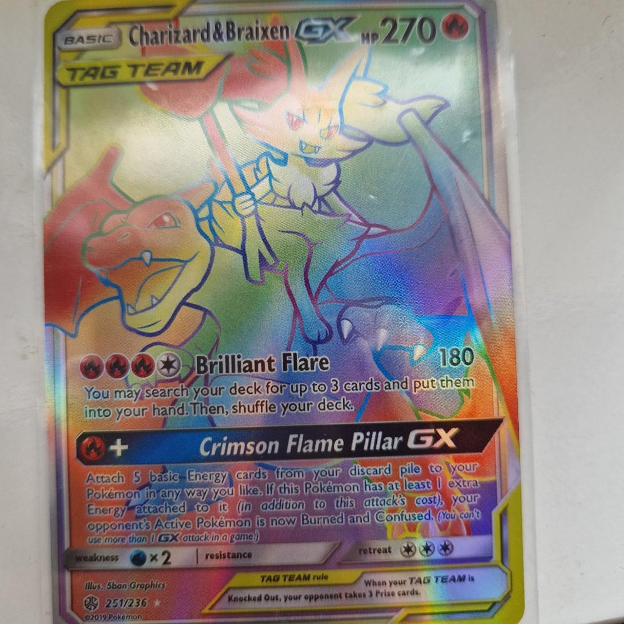 Charizard & Braixen GX 251/236 Cosmic Eclipse Secret... - Depop