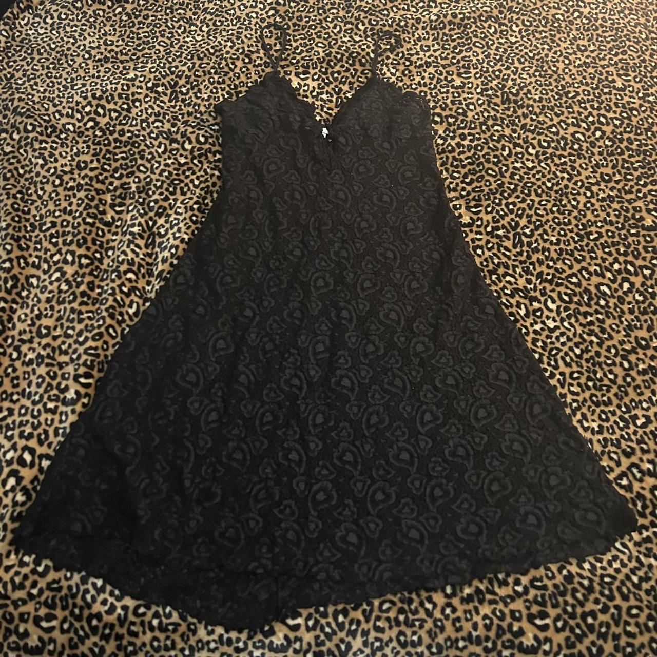black heart laced dress whimspygoth size medium... - Depop