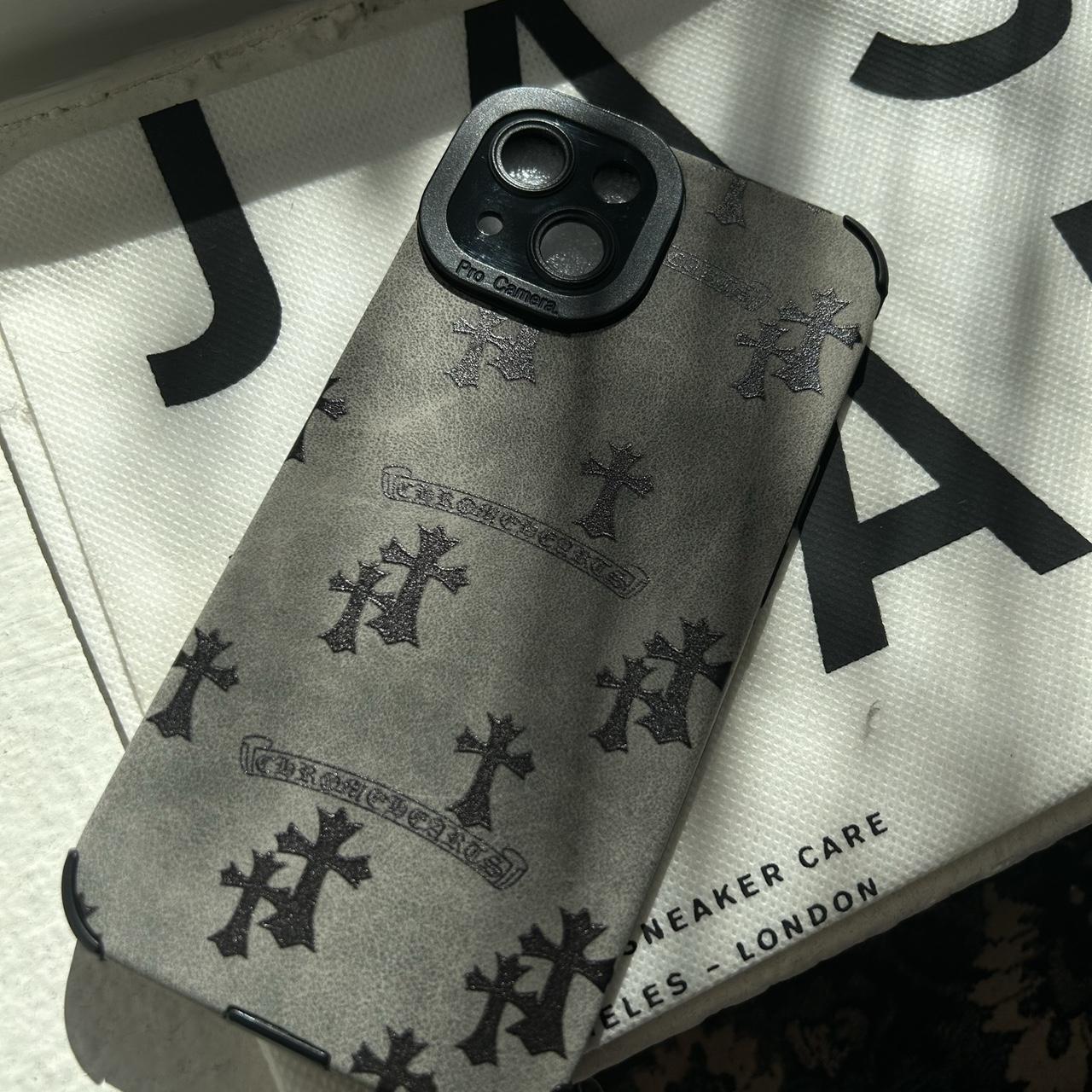 Chrome Hearts Grey and Black Phone-cases | Depop