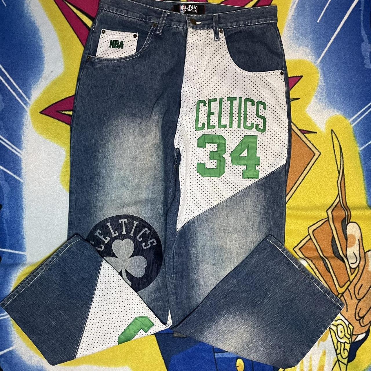 Crazy Vintage Celtics NBA Jeans -Condition No Flaws  | Depop