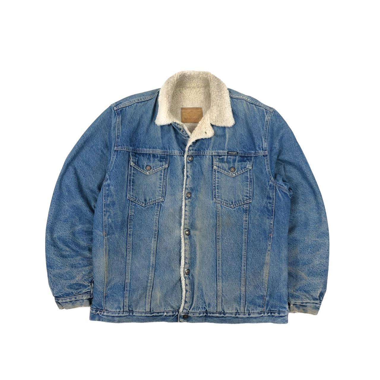 Wrangler Denim Jacket • Wrangler denim sherpa... - Depop