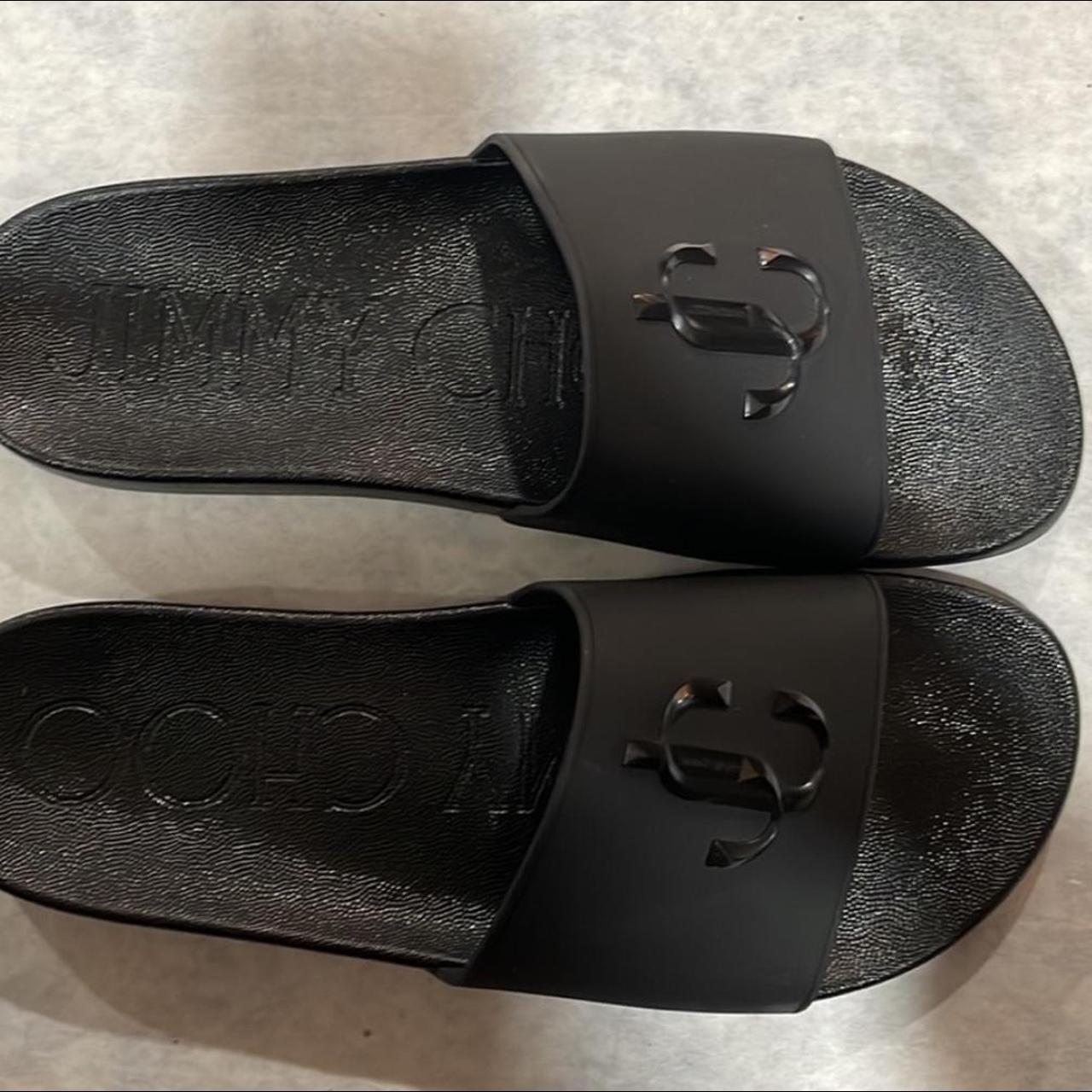 Jimmy Choo Men's Black Slides | Depop