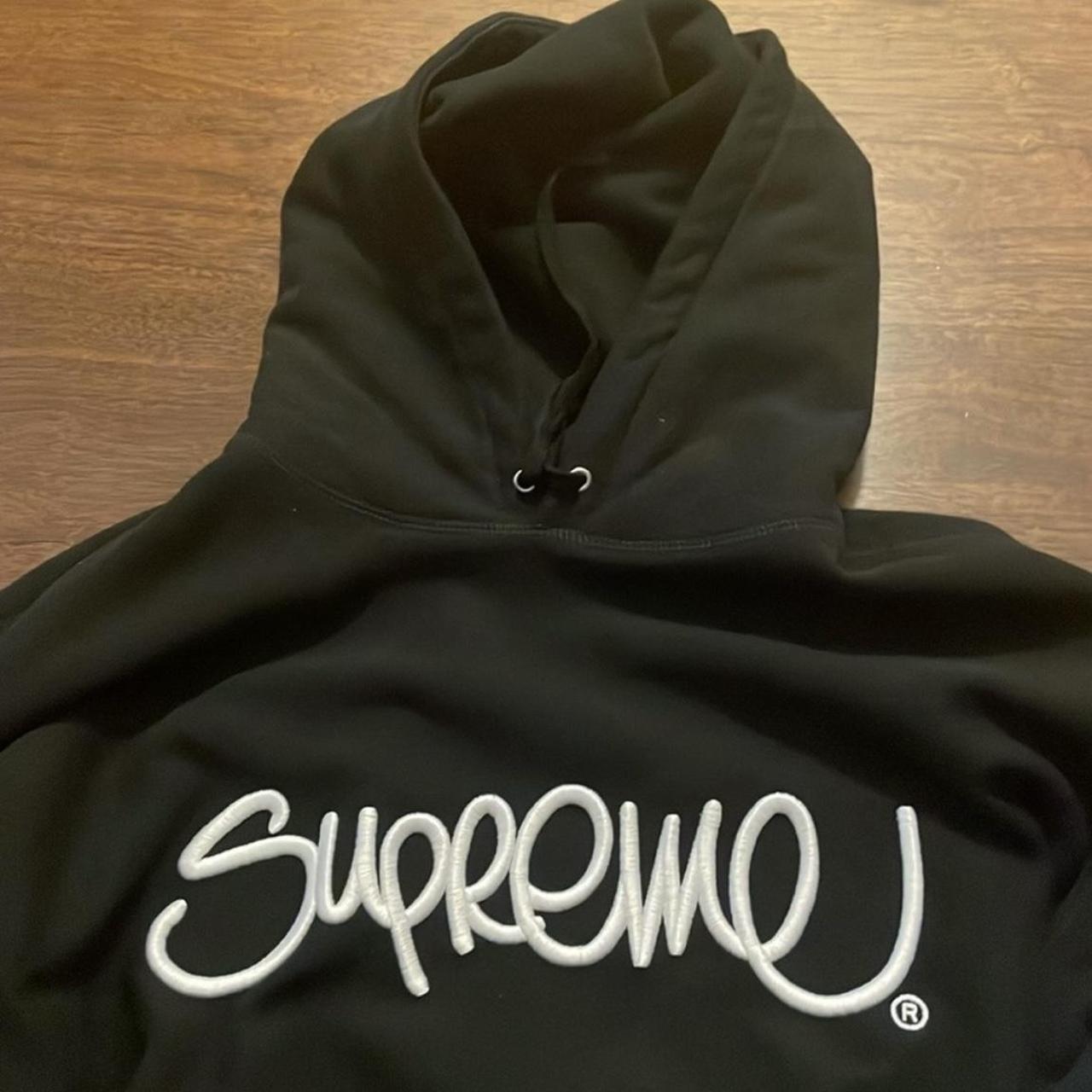 Supreme script hoodie outlet black