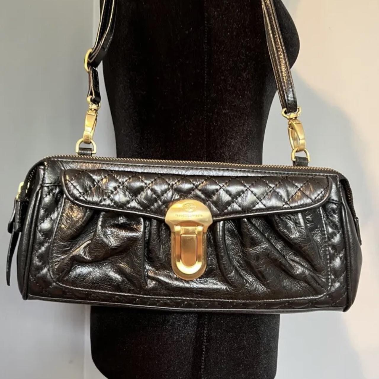 Francesco Biasia Womens Black Leather Pockets Rectangle Shoulder Bag Small  | eBay