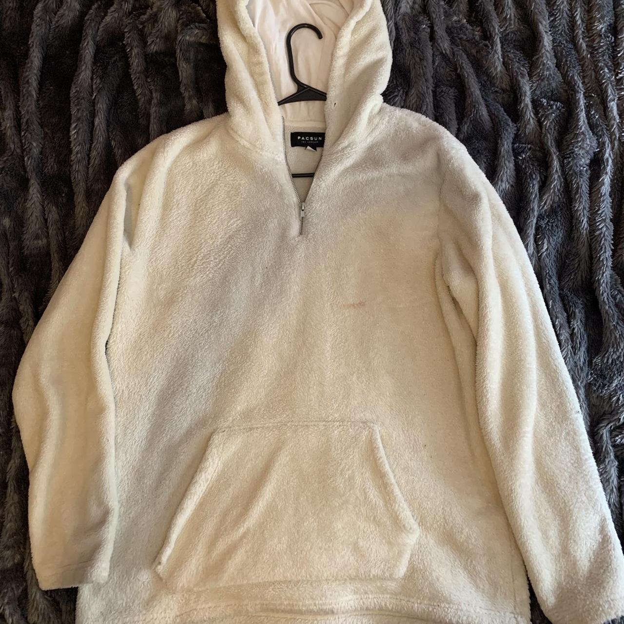 Mens cream zip up hoodie Clearance