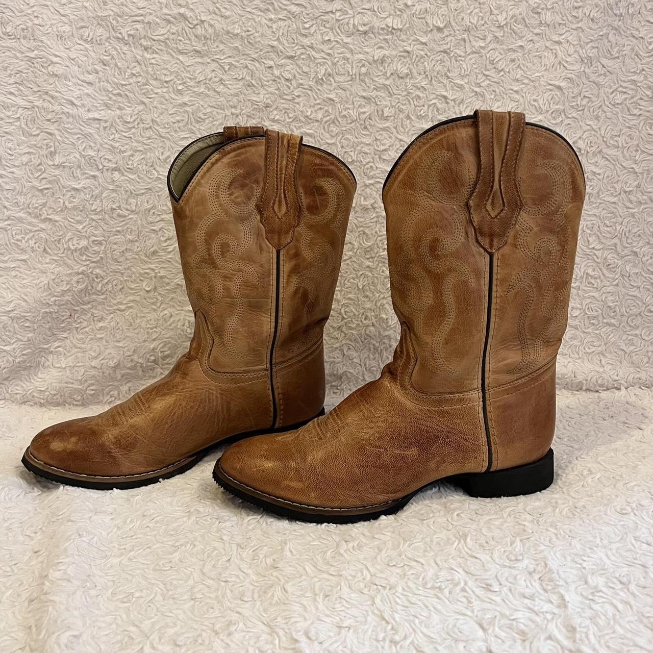 vintage brown cowboy western style boots Women’s... - Depop