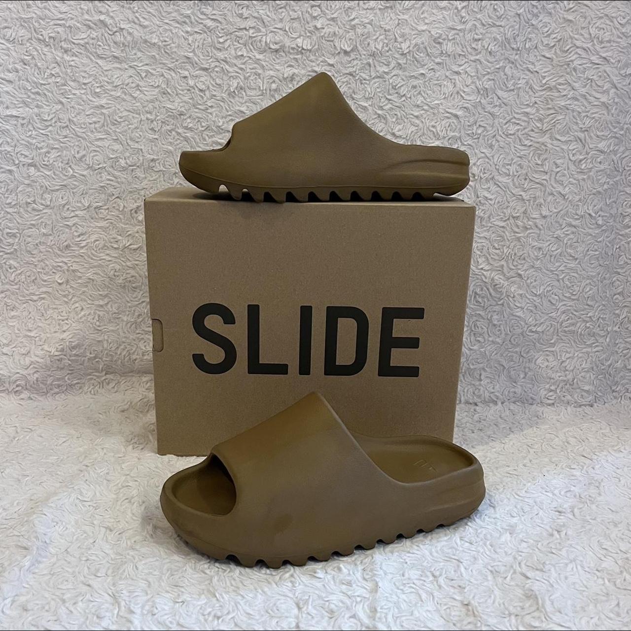 brown yeezy slides colorway Ochre US mens 5 fits... Depop