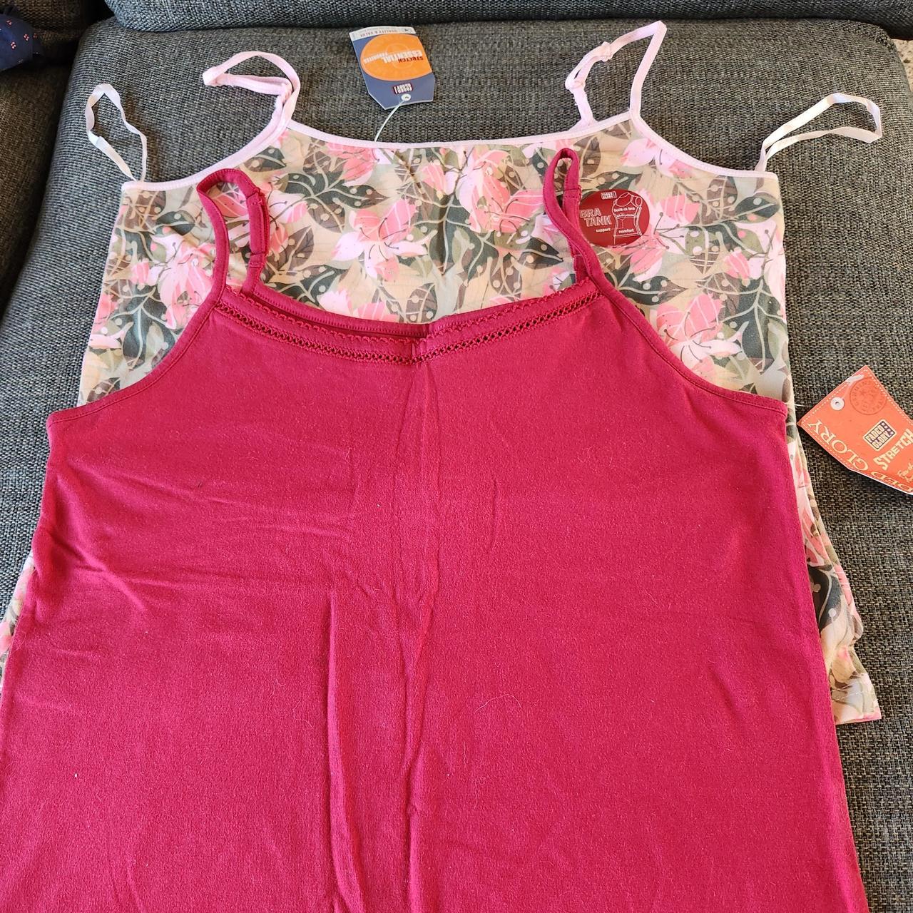 Two stretchy Faded Glory tank tops with built in... - Depop
