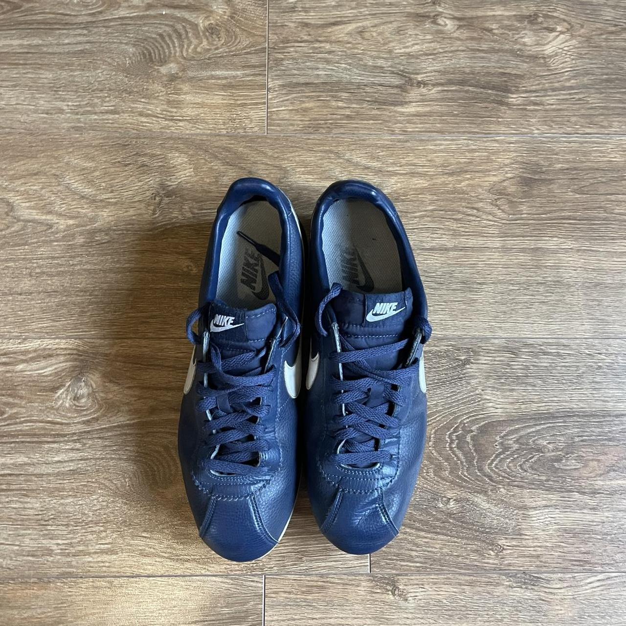 Rare Nike Classic Cortez Leather Midnight Navy/White... - Depop