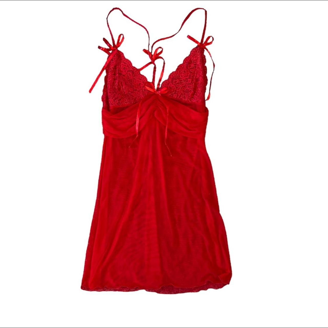 red femme fatale slip dress 🎈 🍀 unknown size, would... - Depop