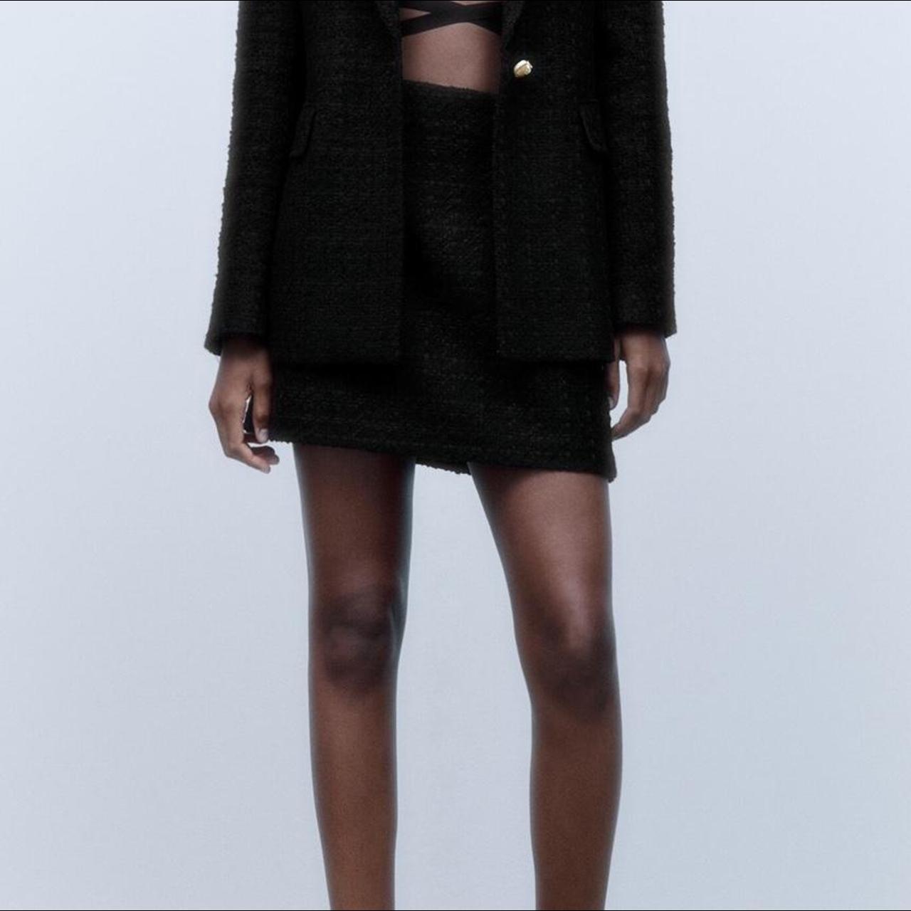 Zara UK size L Short highwaist skirt made of... Depop