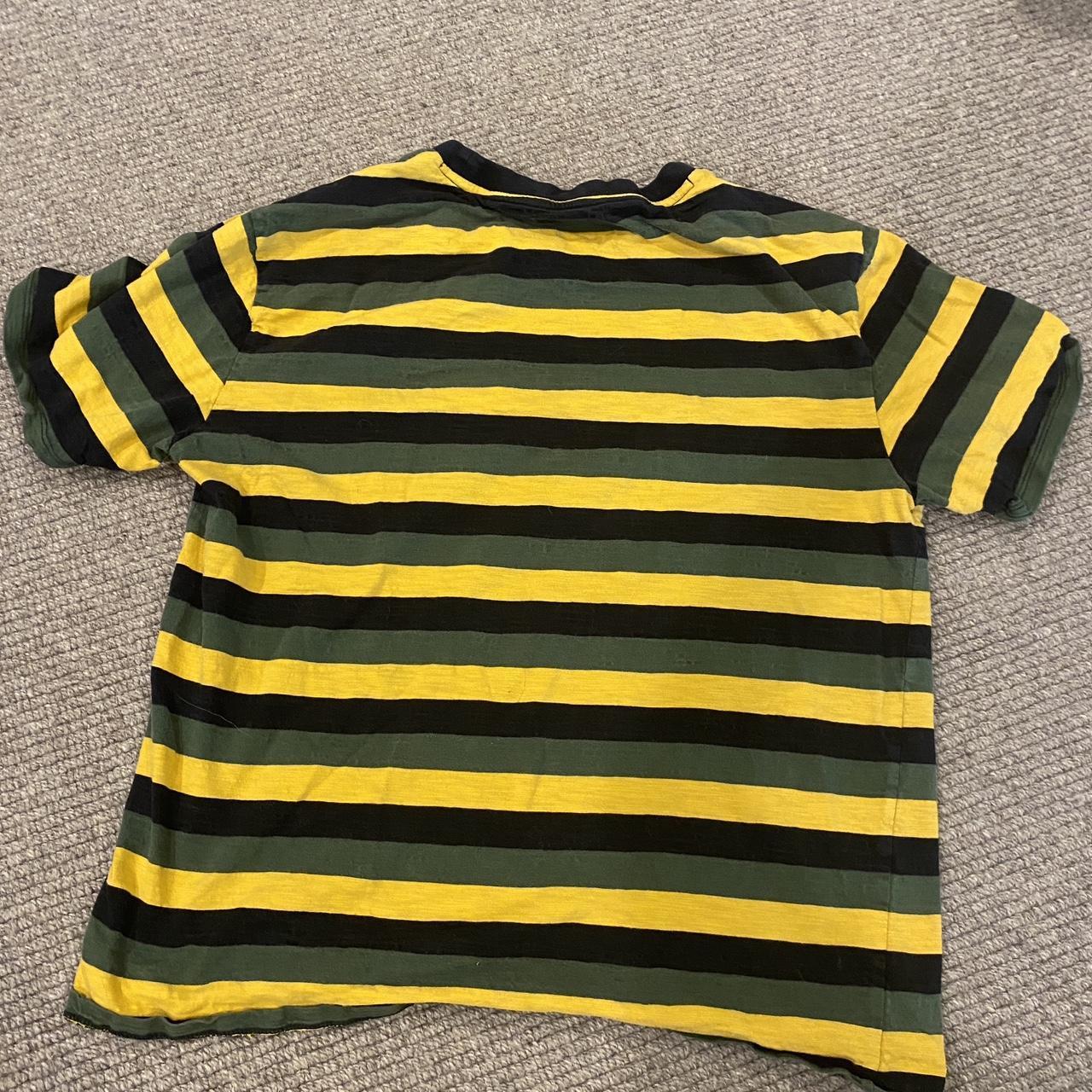 Blue and yellow cheap striped guess shirt