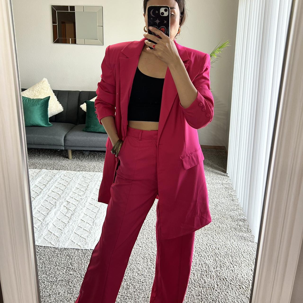Nasty Gal Women's Pink Suit | Depop