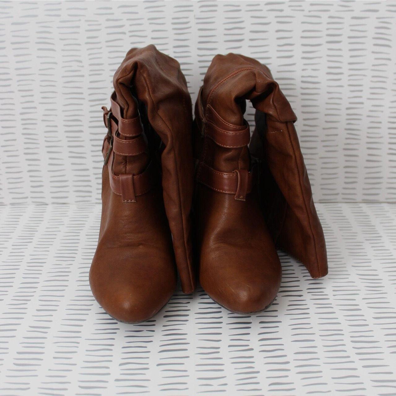 Charlotte Russe Womens Knee Zip Up Boots Brown Size. Depop