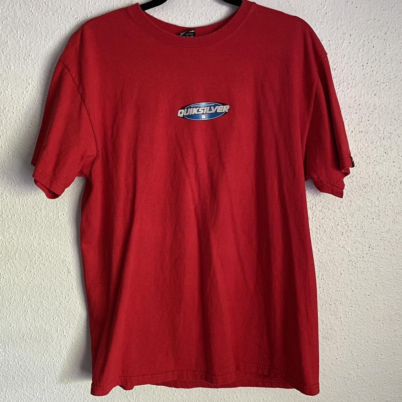 Vintage 1990s 90s QuickSilver Tshirt - Red - Size... - Depop