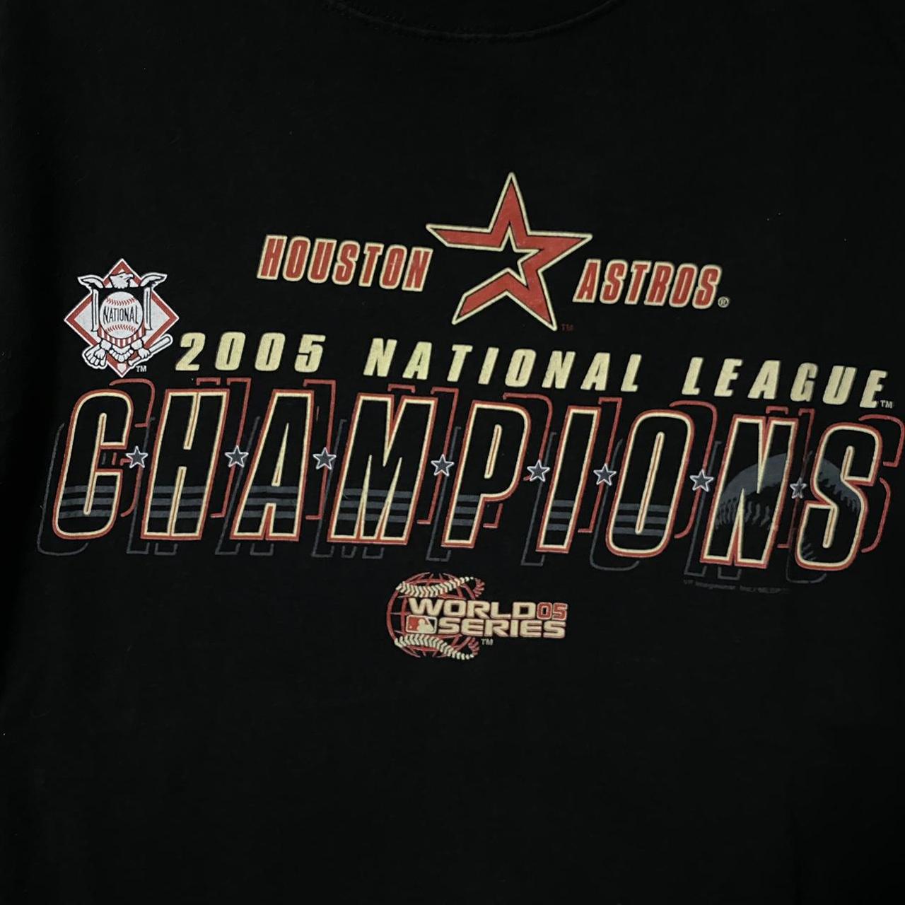 Houston Astros 2005 National League Champions World Series T-Shirt Black  Size L