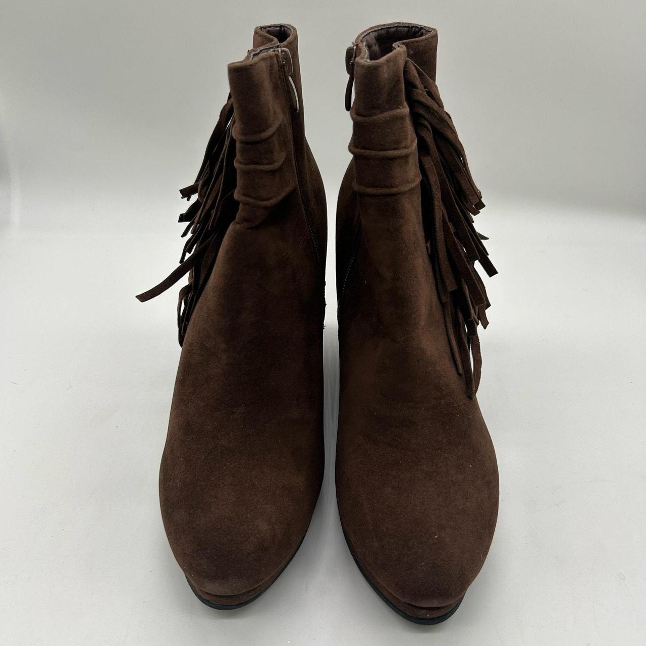 Nature Breeze Boots Womens 8.5 Brown Suede Fringe. Depop