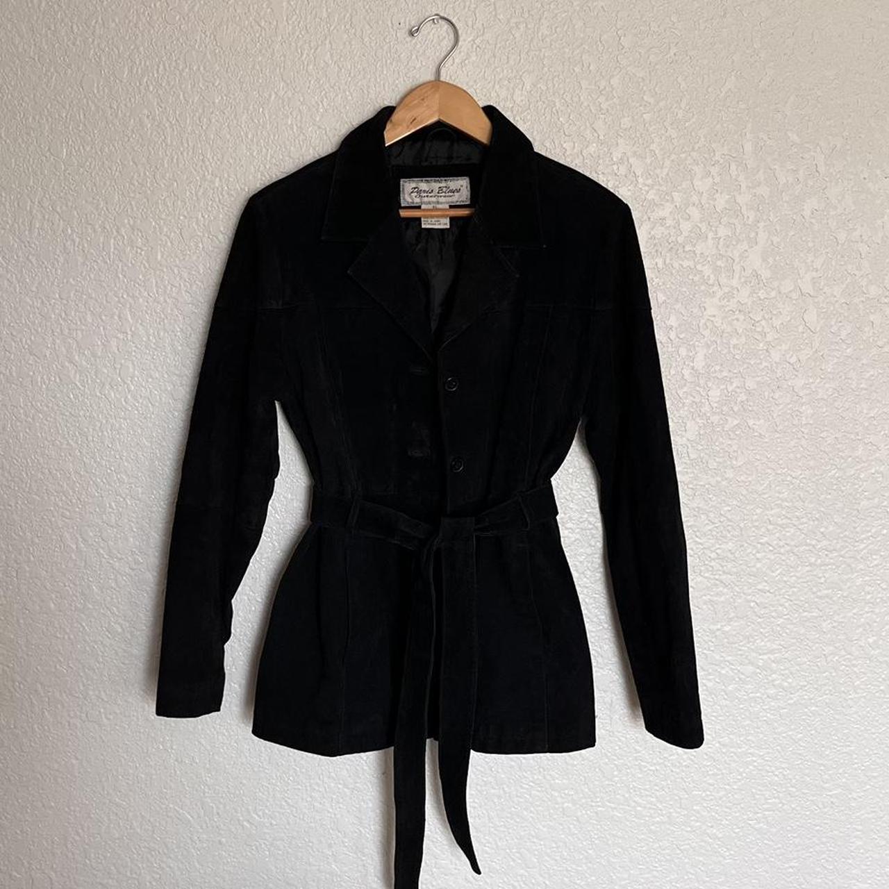 black suede leather jacket 🧥 in good