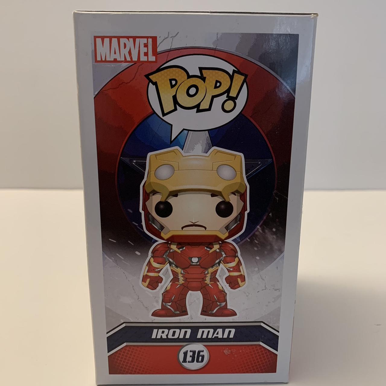 Funko Pop Marvel Avengers Civil War iron Man Unmasked 136 FUNKO