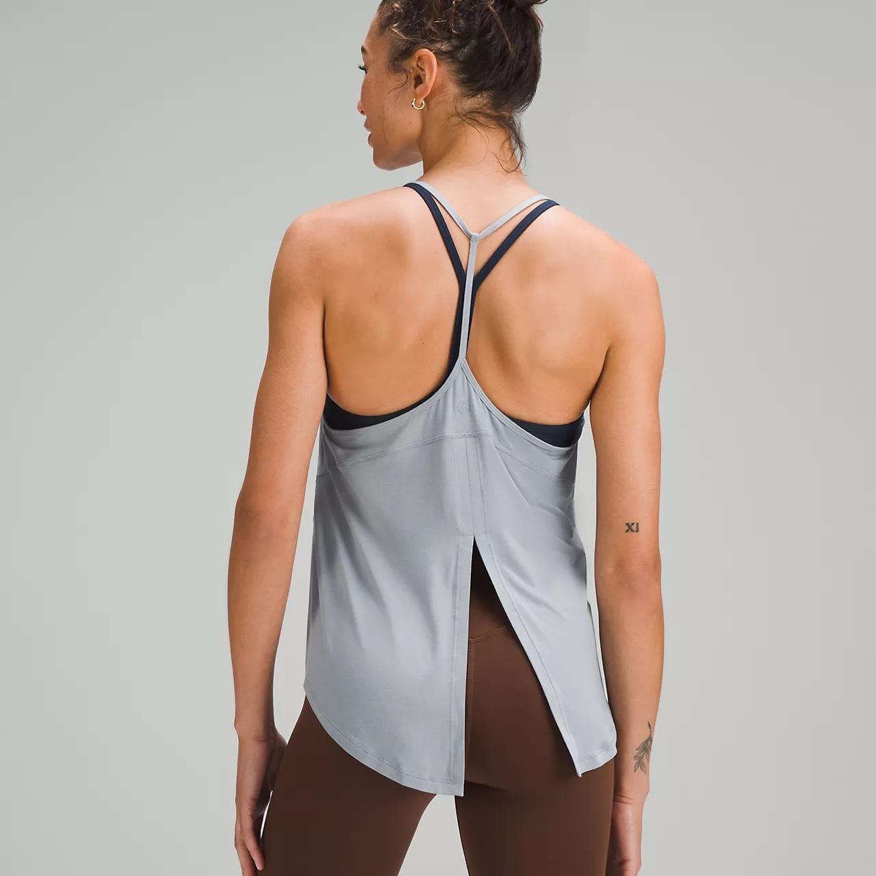 Lululemon Modal-Silk Yoga Tank Top in Silver Grey in