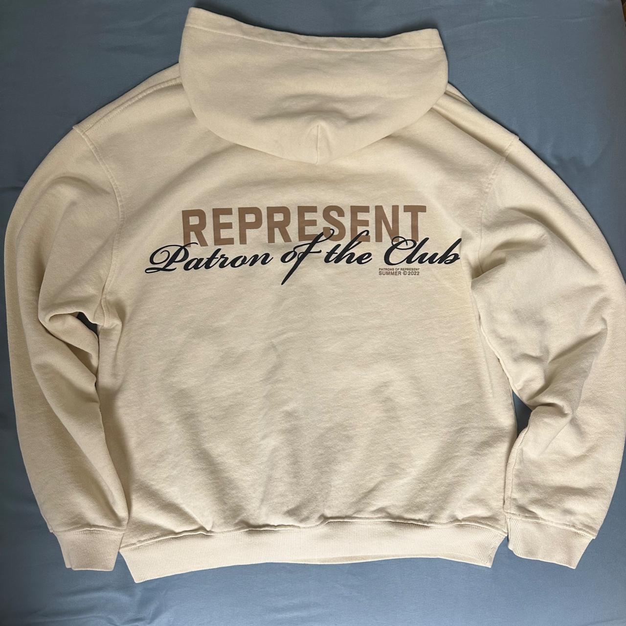 Cream Represent hoodie Size Large Depop