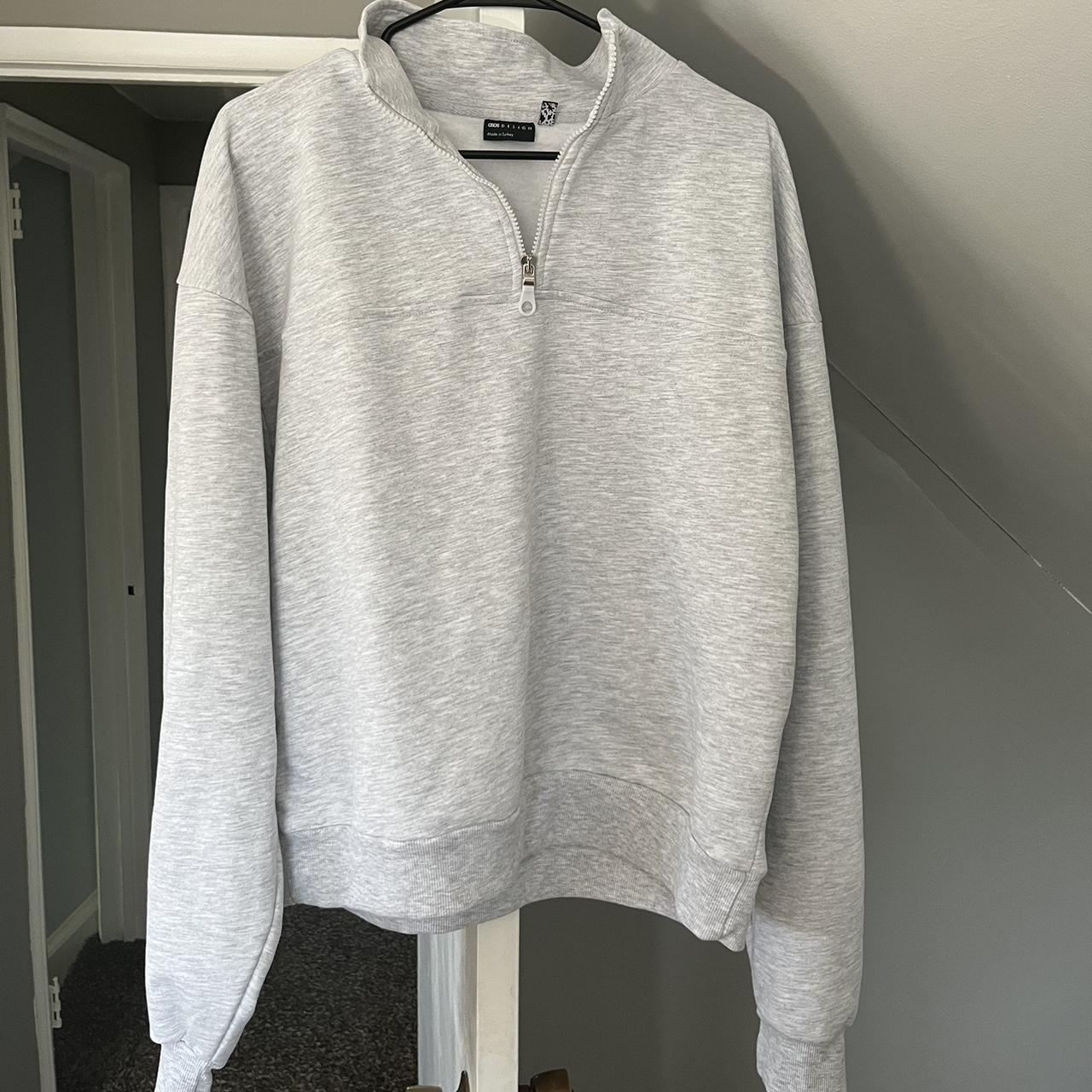 ASOS DESIGN half zip sweatshirt in gray heather