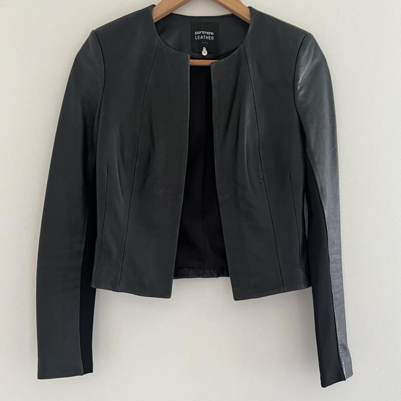 Portmans cropped leather jacket best sale