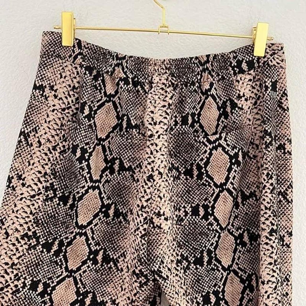 ZARA SNAKE PRINT FLARED TROUSERS LOVELY MATERIAL - Depop