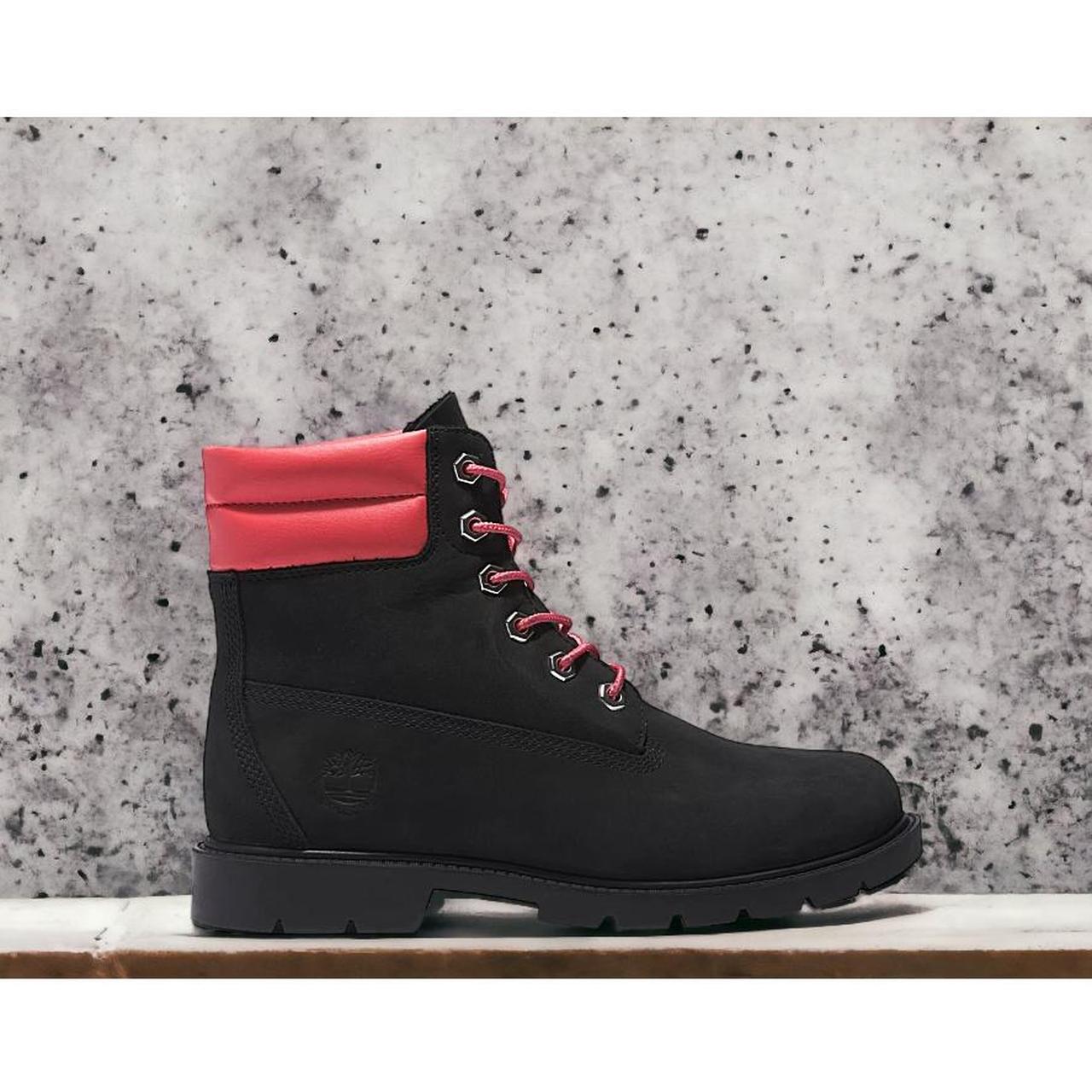 Black and outlet pink timberland boots