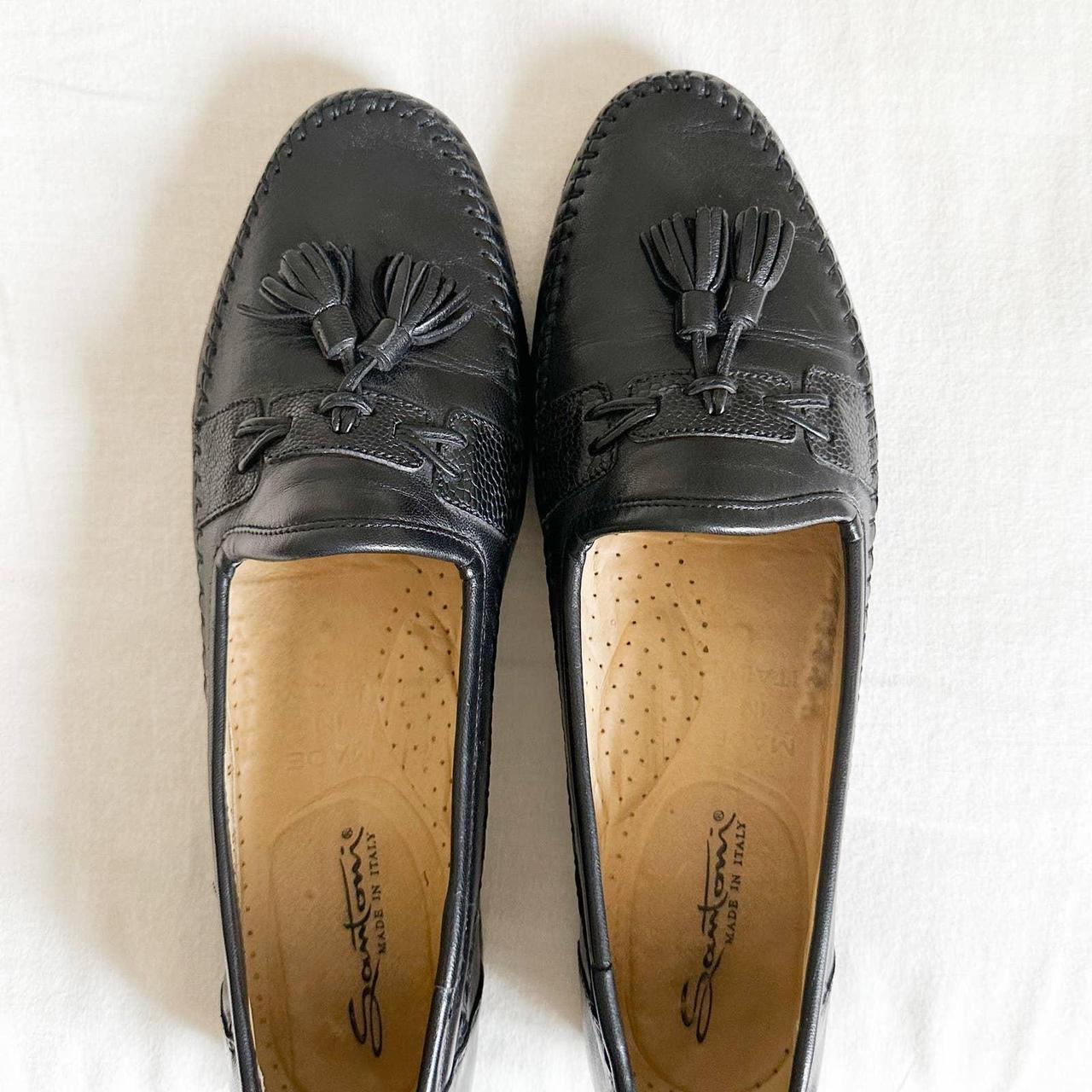 Santoni Men's Black Loafers | Depop