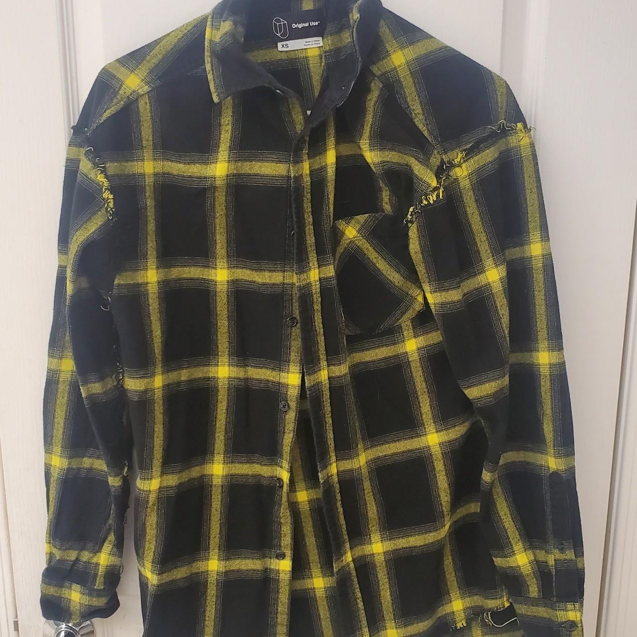 Original Use Men's Black and Yellow Shirt | Depop