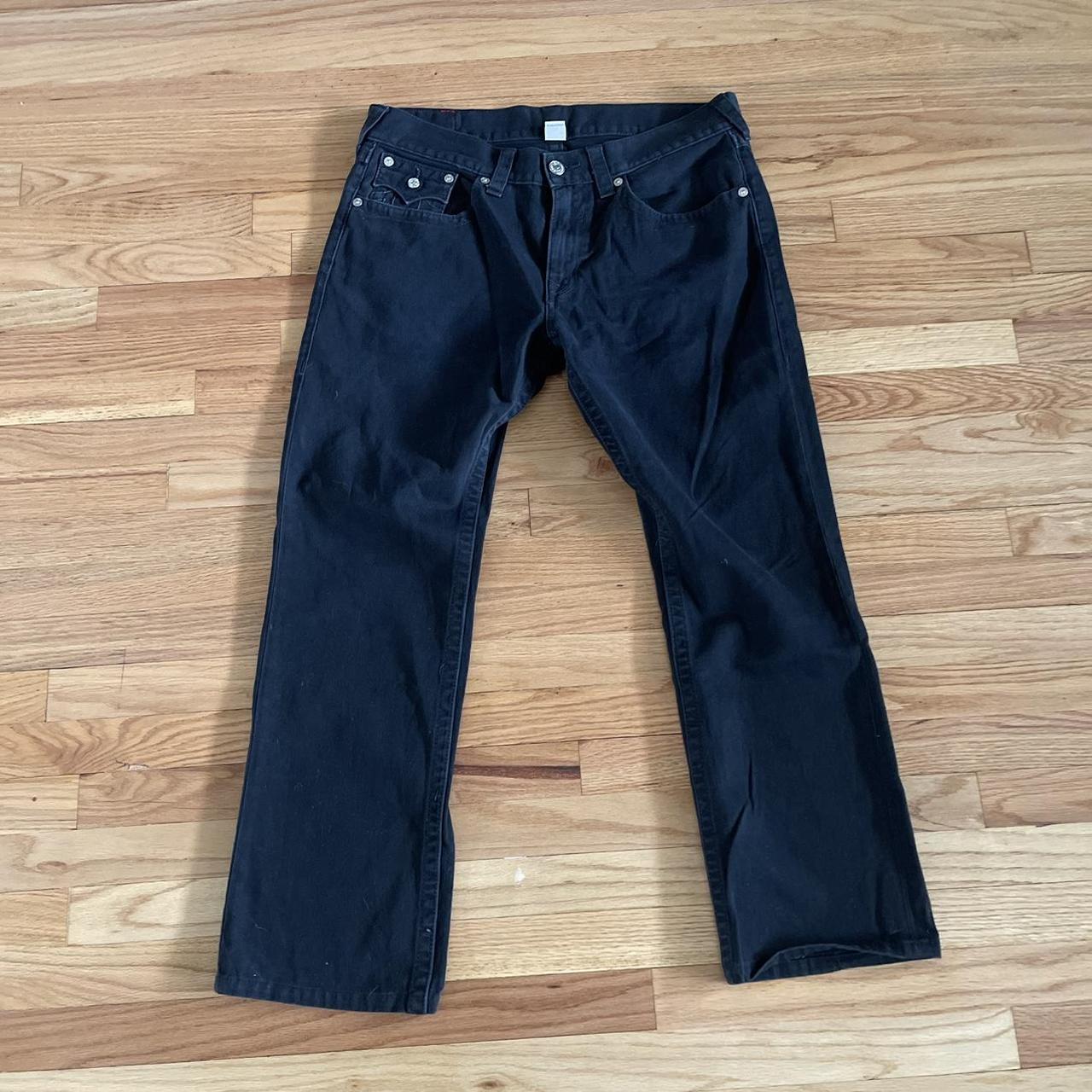 True Religion Men's Black Jeans | Depop