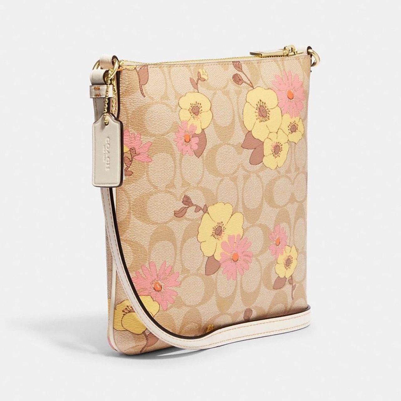 NWT COACH CH717 Mini Rowan File Bag Signature Canvas&Leather with Floral  Cluster