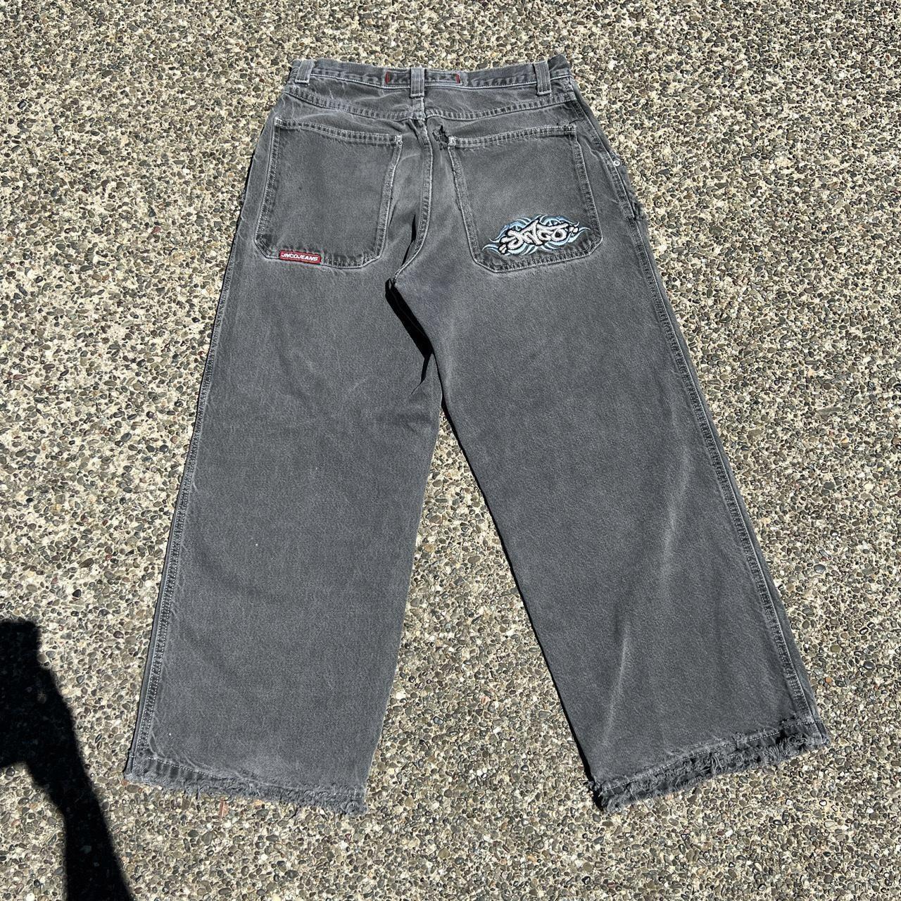 Y2K JNCO JEANS - Sick Tribal Embroidery -Awesome... - Depop