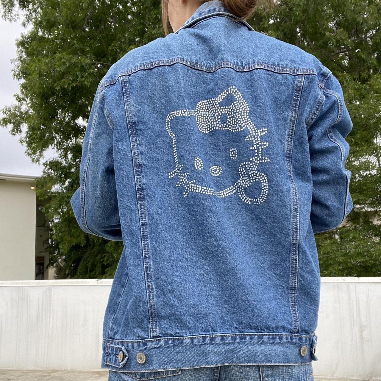 Hello Kitty Women's Blue and Silver Jacket Depop