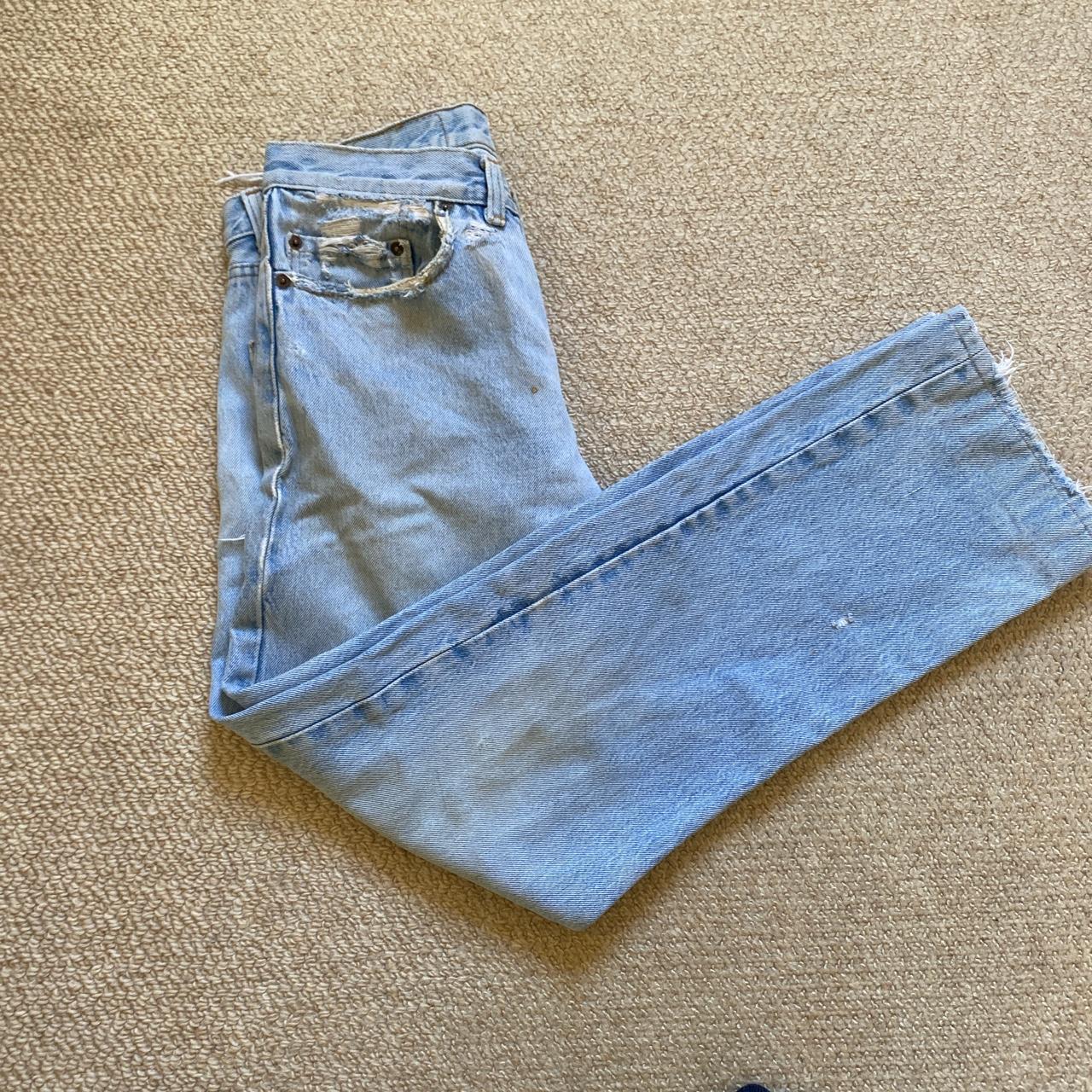 Light Blue Ripped Levi’s Jeans. Really cool Levi’s... - Depop