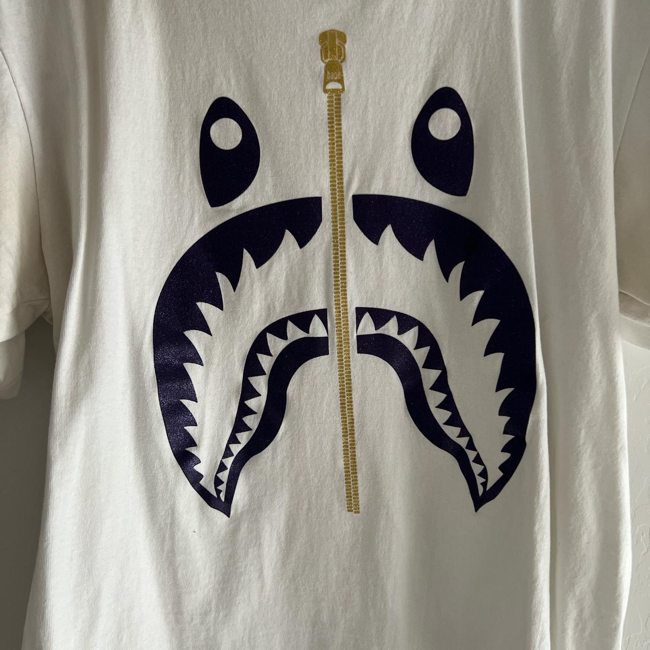 White bape 2024 shark tee