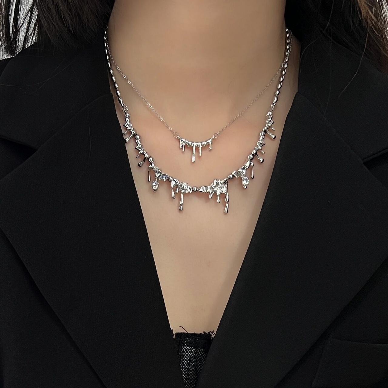 Liquid Metal Water Drop Necklace 🚚Shipping EVRI... Depop