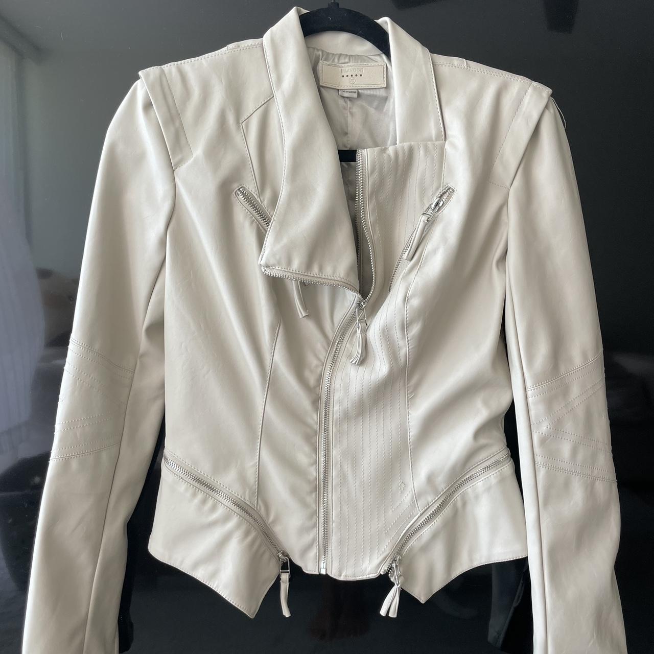 Blank NYC cream leather jacket. Perfect condition!... - Depop