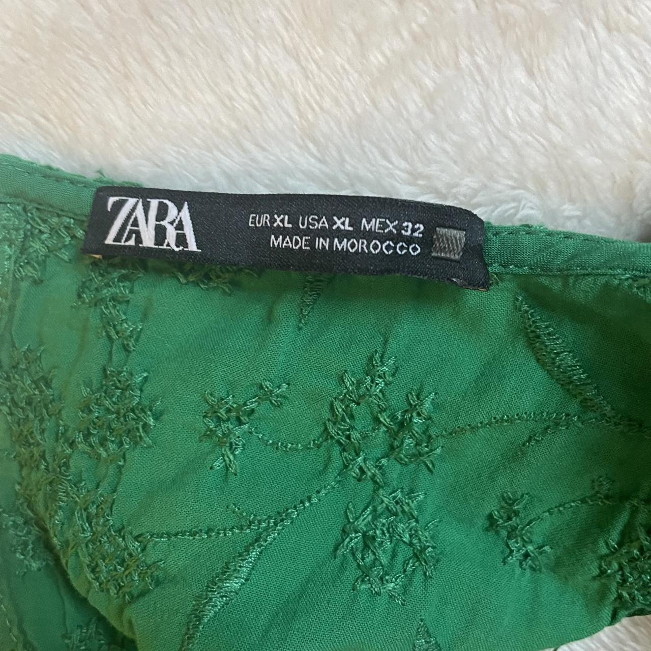 Zara green babydoll summer dress! Kelly green with... Depop