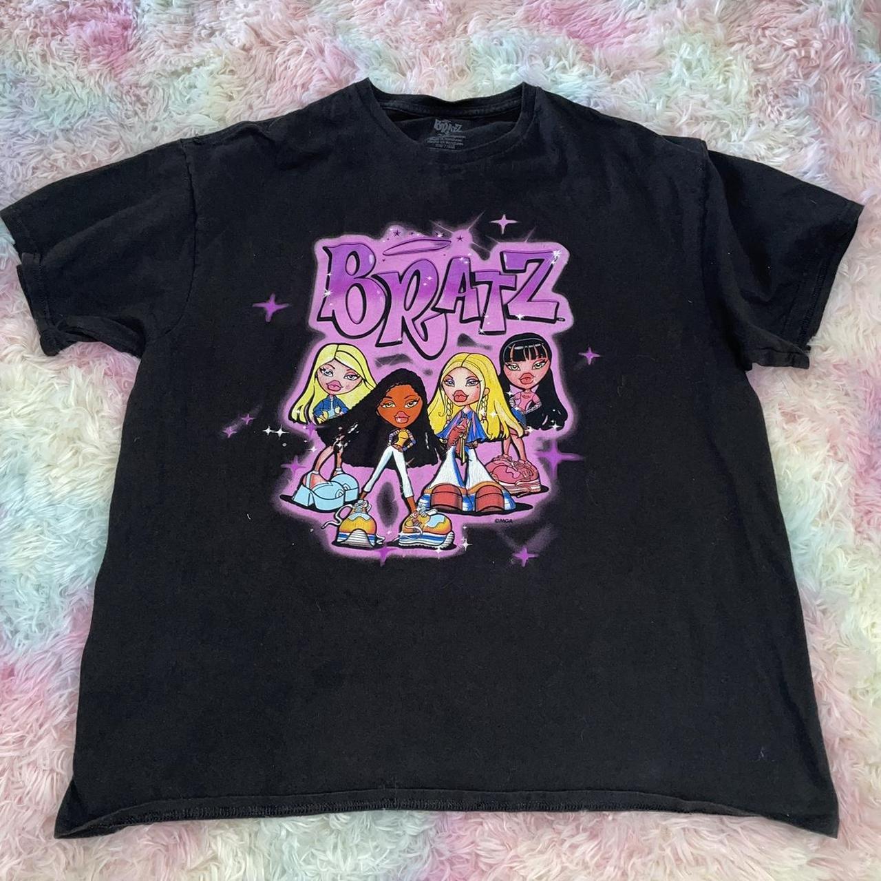 💖Bratz💖 XL Bratz “airbrush style” Black t shirt with... - Depop