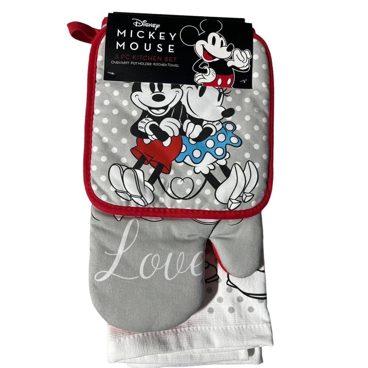 Chef Mickey Mouse, 3 Pack, Kitchen Set Oven Mitt Pot Holder Dish Towel,  Green 