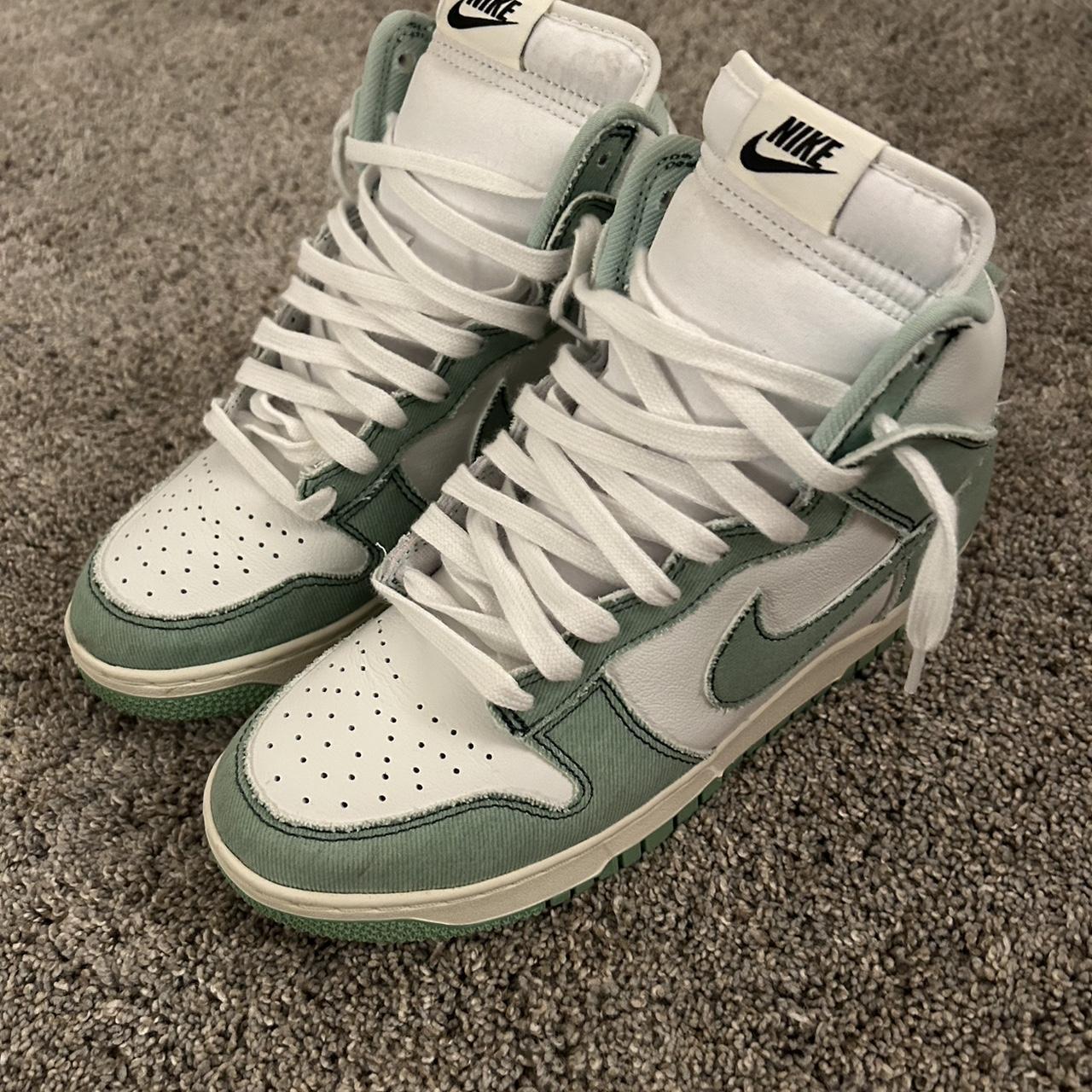 RARE Nike dunk high 1985 enamel green with box -US... - Depop